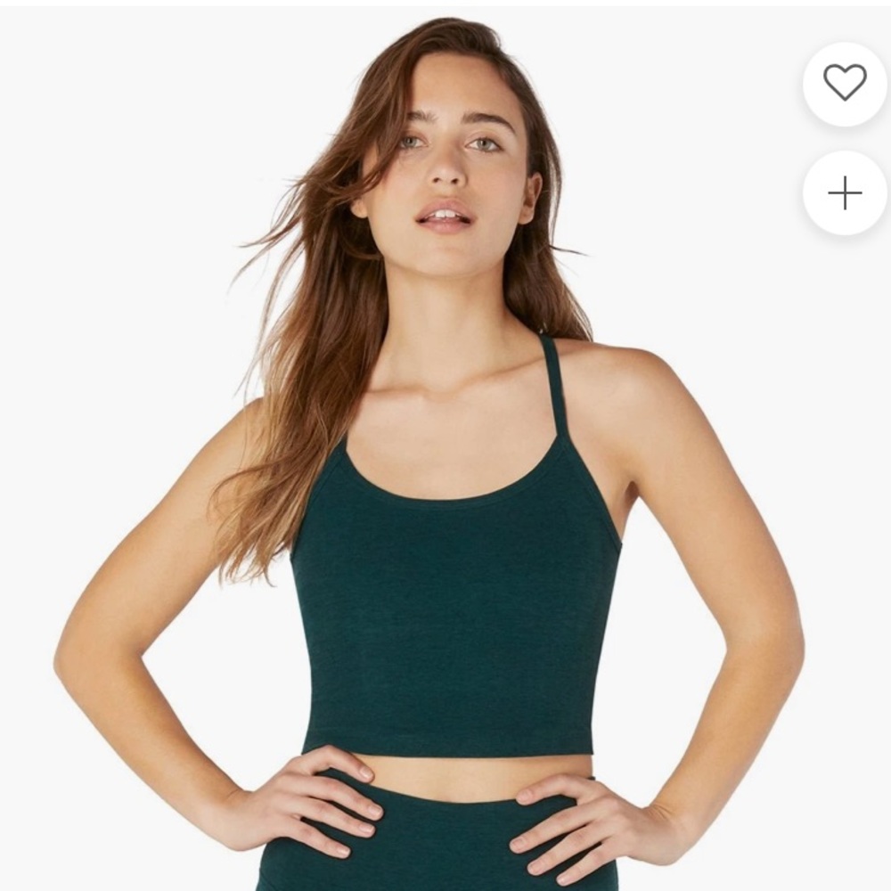 Beyond Yoga Hunter Green Spacedye Slim Crop Tank